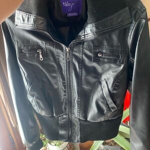 Miley Cyrus XL Black Faux Leather jacket